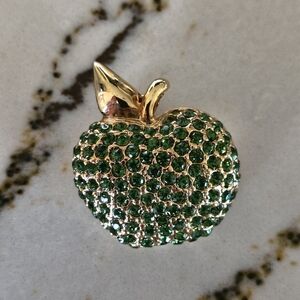Vintage Givenchy Green and Gold Apple Brooch